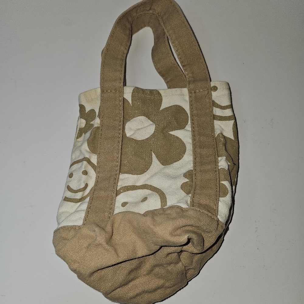 Forever 21 Mini Tote Bag With Smiley Face and Flowers - Picture 5 of 6